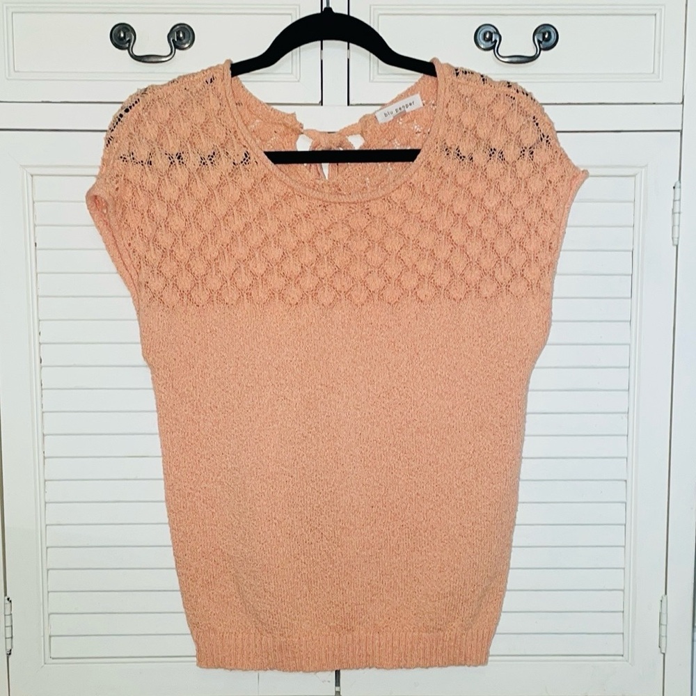 Blu Pepper back tie eyelet sweater